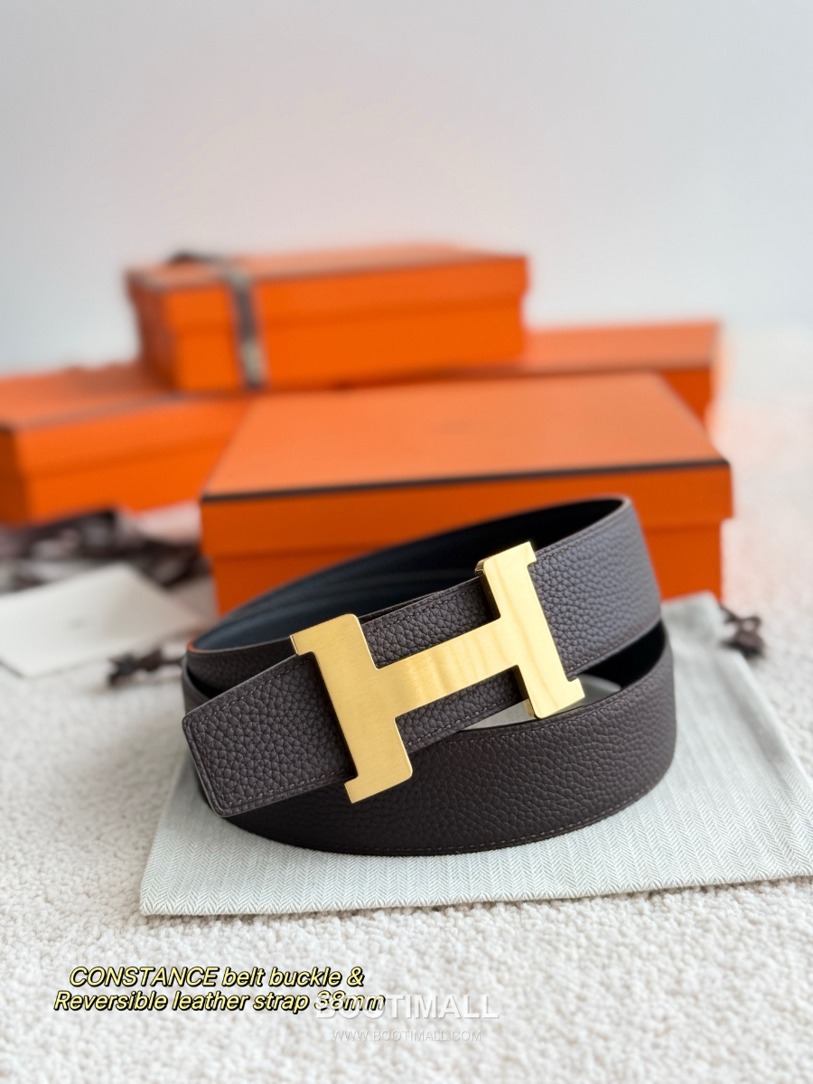 Hermès Constance Belt Buckle & Reversible Leather Strap 에르메스 콩스탕스 버클 & 리버서블 레더 스트랩 벨트 버건디 금장 3.8cm 1