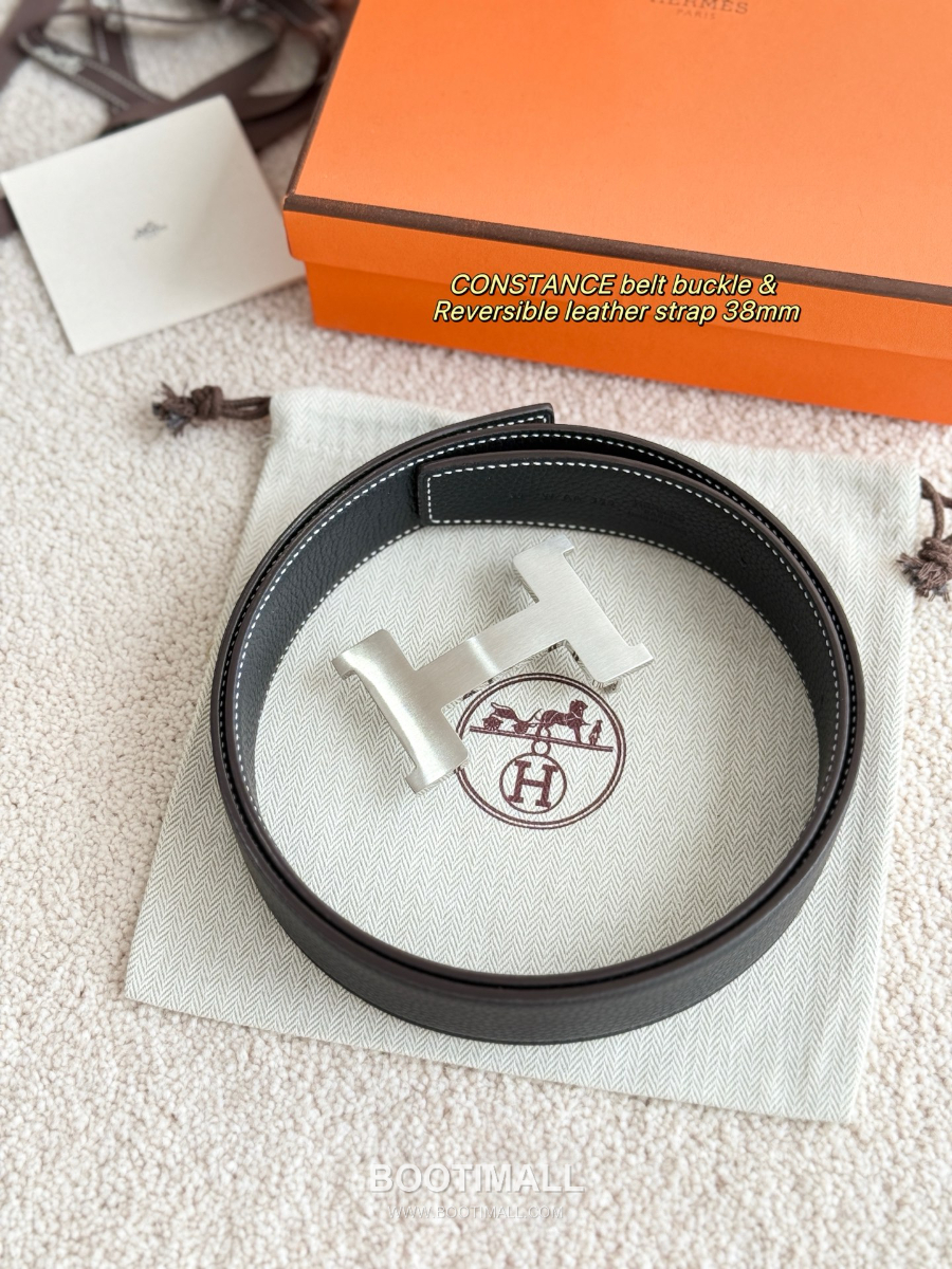Hermès Constance Belt Buckle & Reversible Leather Strap 에르메스 콩스탕스 버클 & 리버서블 레더 스트랩 벨트 버건디 은장 3.8cm 1