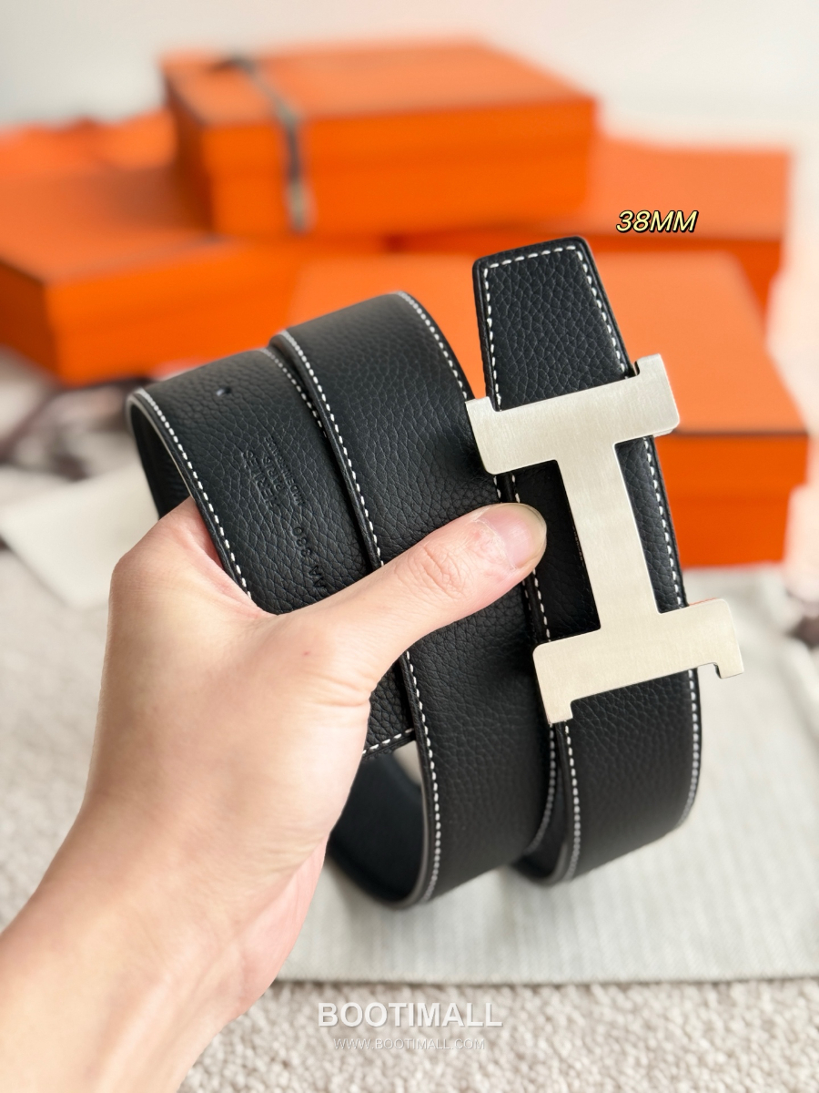 Hermès Constance Belt Buckle & Reversible Leather Strap 에르메스 콩스탕스 버클 & 리버서블 레더 스트랩 벨트 버건디 은장 3.8cm 7
