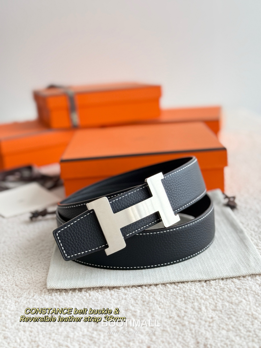Hermès Constance Belt Buckle & Reversible Leather Strap 에르메스 콩스탕스 버클 & 리버서블 레더 스트랩 벨트 버건디 은장 3.8cm 8