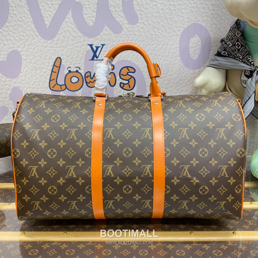 Louis Vuitton Keepall Bandoulière 50 Monogram Macassar 루이 비통 키폴 반둘리에 50 모노그램 마카사르 트래블 더플백 브라운 50cm 2