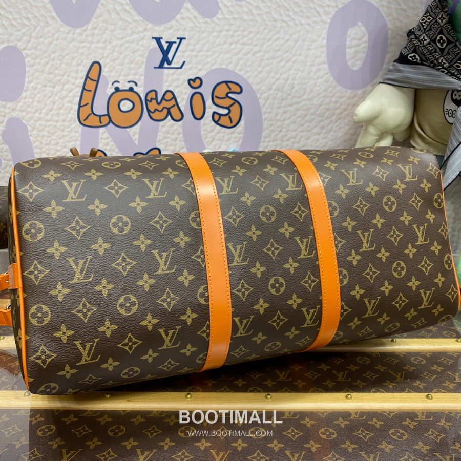 Louis Vuitton Keepall Bandoulière 50 Monogram Macassar 루이 비통 키폴 반둘리에 50 모노그램 마카사르 트래블 더플백 브라운 50cm 4