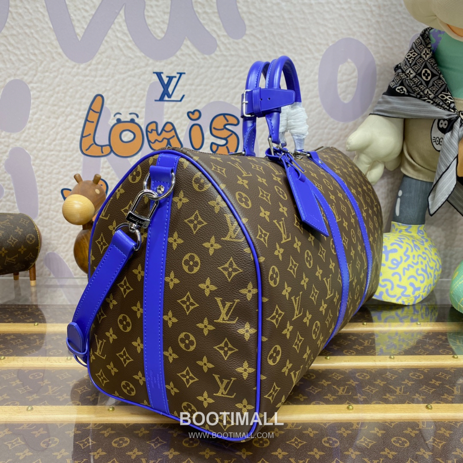 Louis Vuitton Keepall Bandoulière 50 Monogram Macassar 루이 비통 키폴 반둘리에 50 모노그램 마카사르 트래블 더플백 브라운 50cm 11