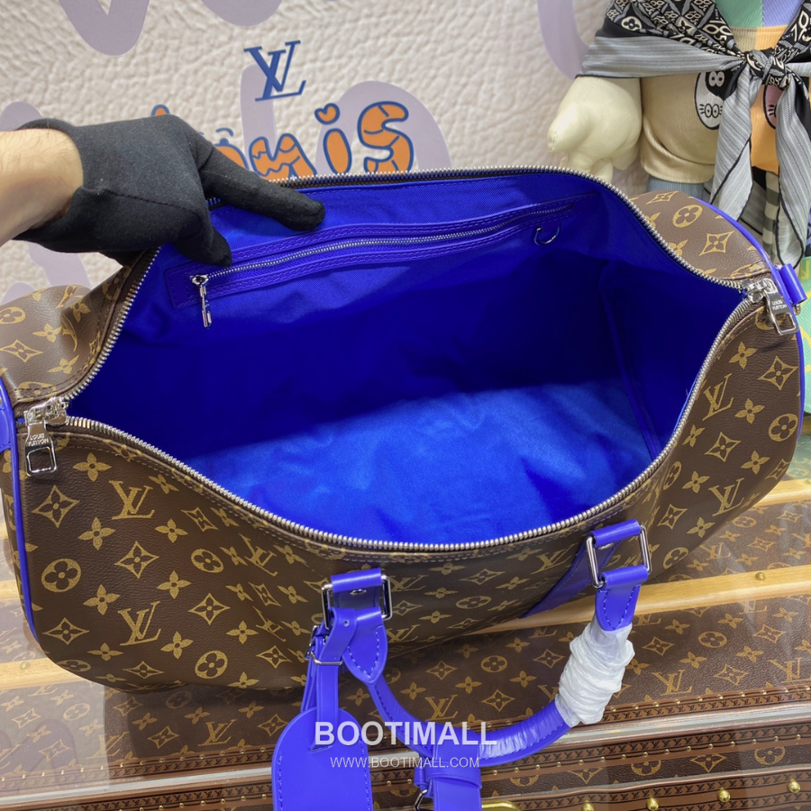 Louis Vuitton Keepall Bandoulière 50 Monogram Macassar 루이 비통 키폴 반둘리에 50 모노그램 마카사르 트래블 더플백 브라운 50cm 17