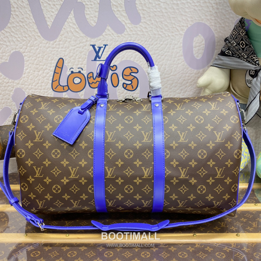 Louis Vuitton Keepall Bandoulière 50 Monogram Macassar 루이 비통 키폴 반둘리에 50 모노그램 마카사르 트래블 더플백 브라운 50cm 18