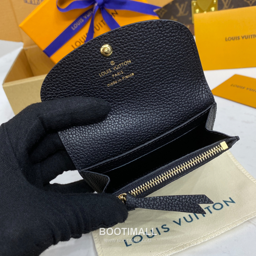 Louis Vuitton Rosalie Coin Purse Monogram 루이비통 로잘리 코인 퍼스 모노그램 앙프렝뜨 가죽 M81455 블랙 11cm 9