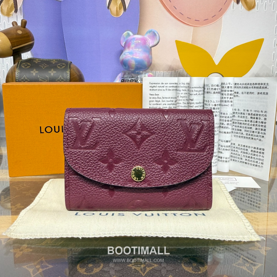 Louis Vuitton Rosalie Coin Purse Monogram 루이비통 로잘리 코인 퍼스 모노그램 앙프렝뜨 가죽 M25810 버건디 11cm 2