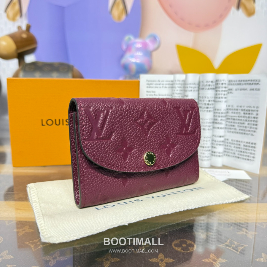 Louis Vuitton Rosalie Coin Purse Monogram 루이비통 로잘리 코인 퍼스 모노그램 앙프렝뜨 가죽 M25810 버건디 11cm 3