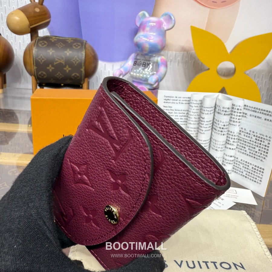 Louis Vuitton Rosalie Coin Purse Monogram 루이비통 로잘리 코인 퍼스 모노그램 앙프렝뜨 가죽 M25810 버건디 11cm 5