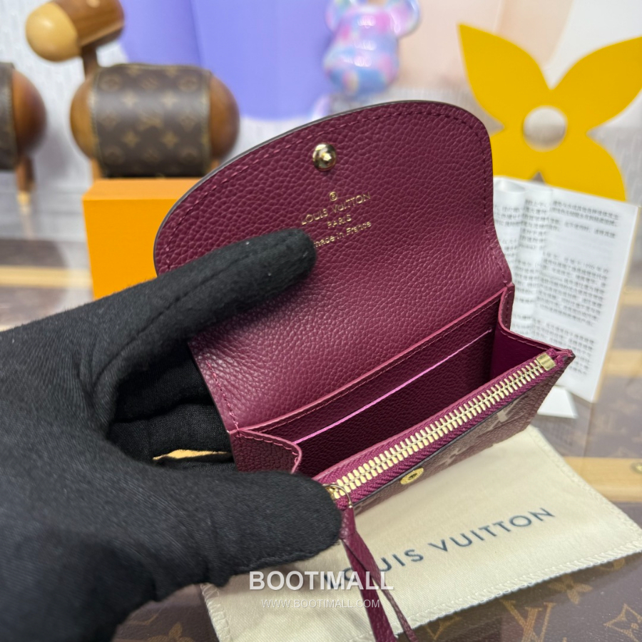 Louis Vuitton Rosalie Coin Purse Monogram 루이비통 로잘리 코인 퍼스 모노그램 앙프렝뜨 가죽 M25810 버건디 11cm 9