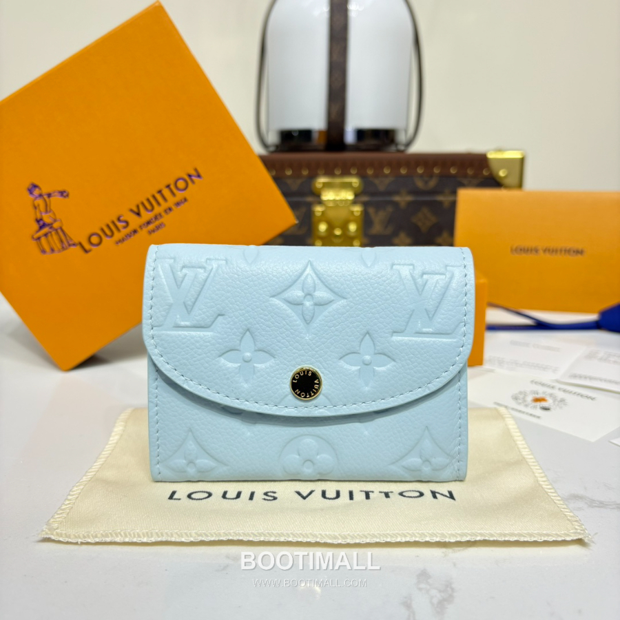 Louis Vuitton Rosalie Coin Purse Monogram 루이비통 로잘리 코인 퍼스 모노그램 앙프렝뜨 가죽 M25810 파스텔블루 11cm 1