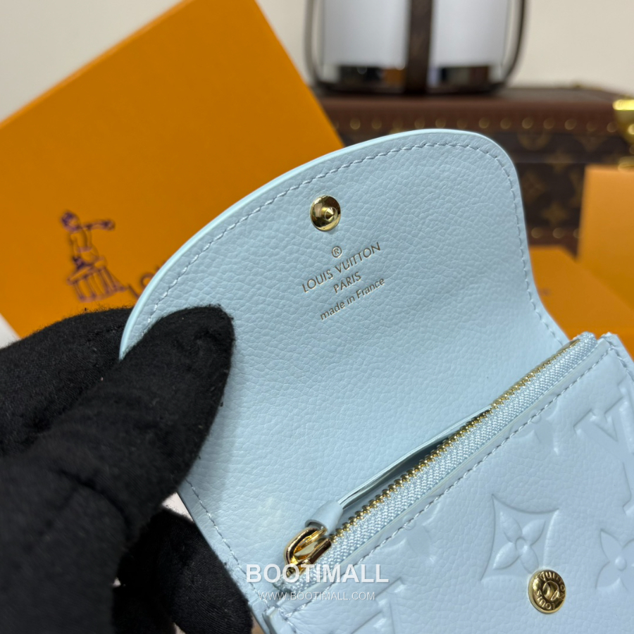 Louis Vuitton Rosalie Coin Purse Monogram 루이비통 로잘리 코인 퍼스 모노그램 앙프렝뜨 가죽 M25810 파스텔블루 11cm 7