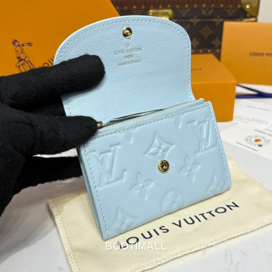 Louis Vuitton Rosalie Coin Purse Monogram 루이비통 로잘리 코인 퍼스 모노그램 앙프렝뜨 가죽 M25810 파스텔블루 11cm 8