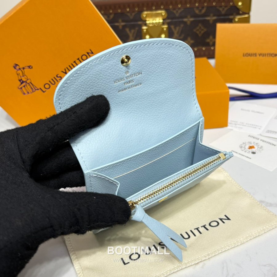 Louis Vuitton Rosalie Coin Purse Monogram 루이비통 로잘리 코인 퍼스 모노그램 앙프렝뜨 가죽 M25810 파스텔블루 11cm 9
