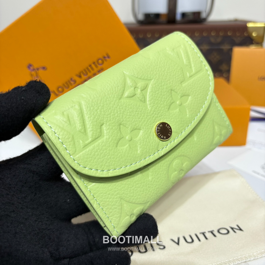 Louis Vuitton Rosalie Coin Purse Monogram 루이비통 로잘리 코인 퍼스 모노그램 앙프렝뜨 가죽 M25810 그린 11cm 4