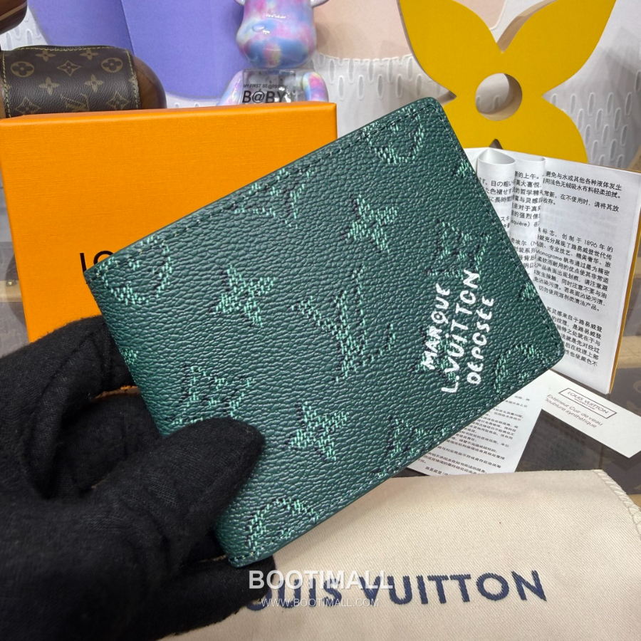 Louis Vuitton Slender Wallet Monogram Heritage 루이비통 슬렌더 월릿 모노그램 헤리티지 코티드 캔버스 M26837 M26838 그린 11cm 3