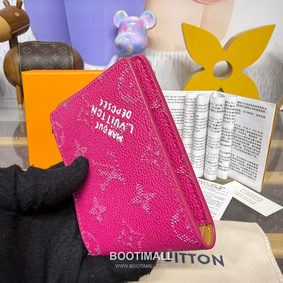 Louis Vuitton Slender Wallet Monogram Heritage 루이비통 슬렌더 월릿 모노그램 헤리티지 코티드 캔버스 M26837 M26838 핑크 11cm 4