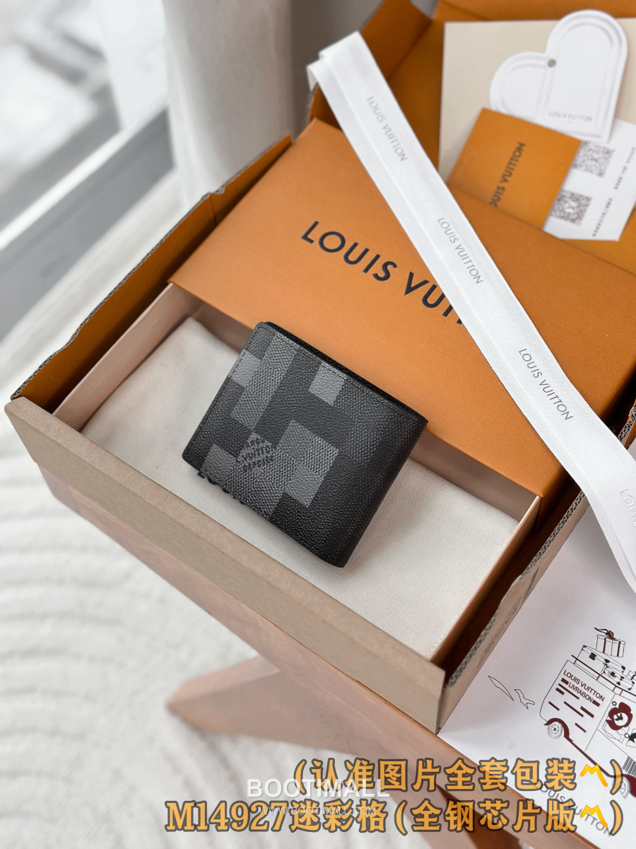 Louis Vuitton Slender Wallet M14927 루이비통 슬렌더 월릿 다모플라주 블랙 코티드 캔버스 11cm 3