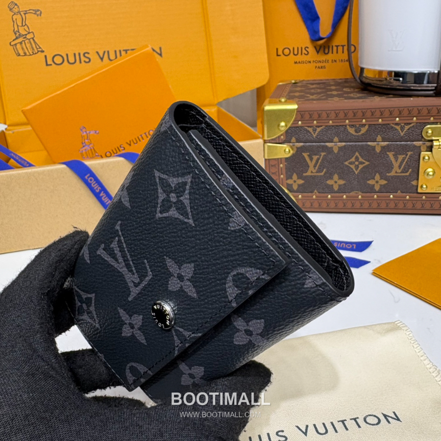 Louis Vuitton Victor Wallet Monogram Eclipse Coated Canvas M12598 루이비통 빅토르 월릿 모노그램 이클립스 코티드 캔버스 11.5cm 4