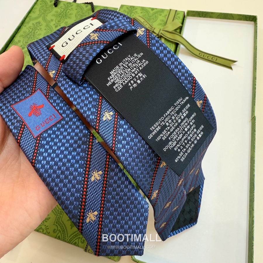 Gucci Bee Jacquard Silk Tie 구찌 꿀벌 자카드 실크 넥타이 148cm 6
