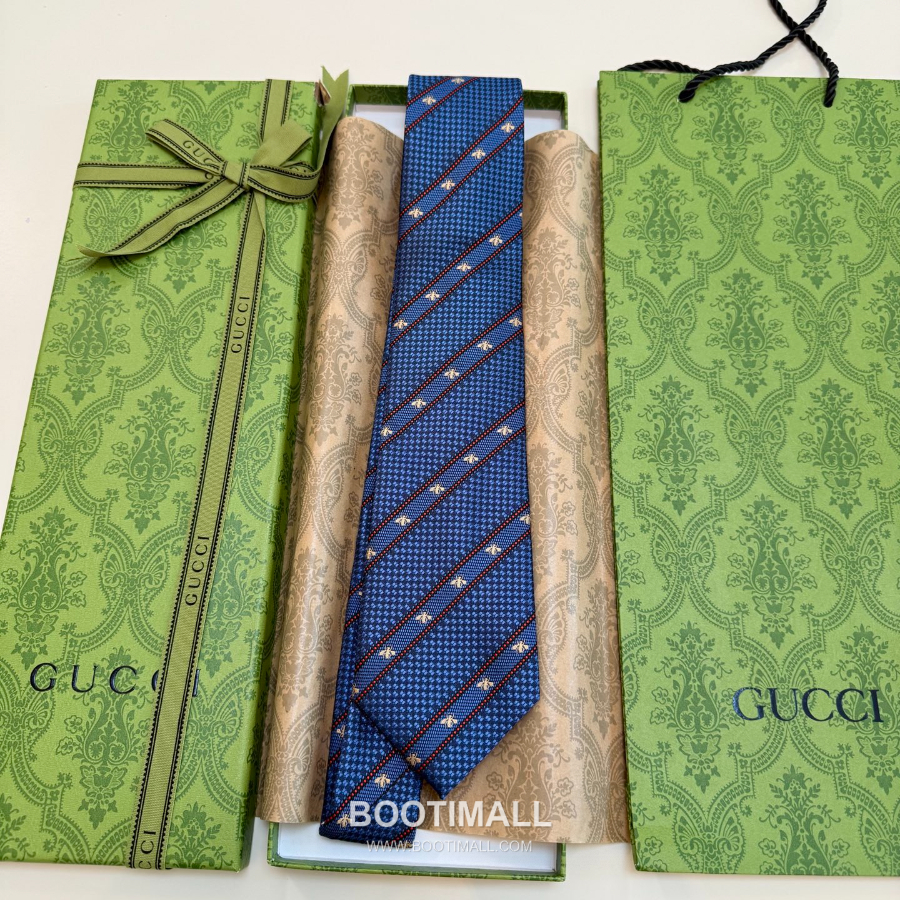Gucci Bee Jacquard Silk Tie 구찌 꿀벌 자카드 실크 넥타이 148cm 9