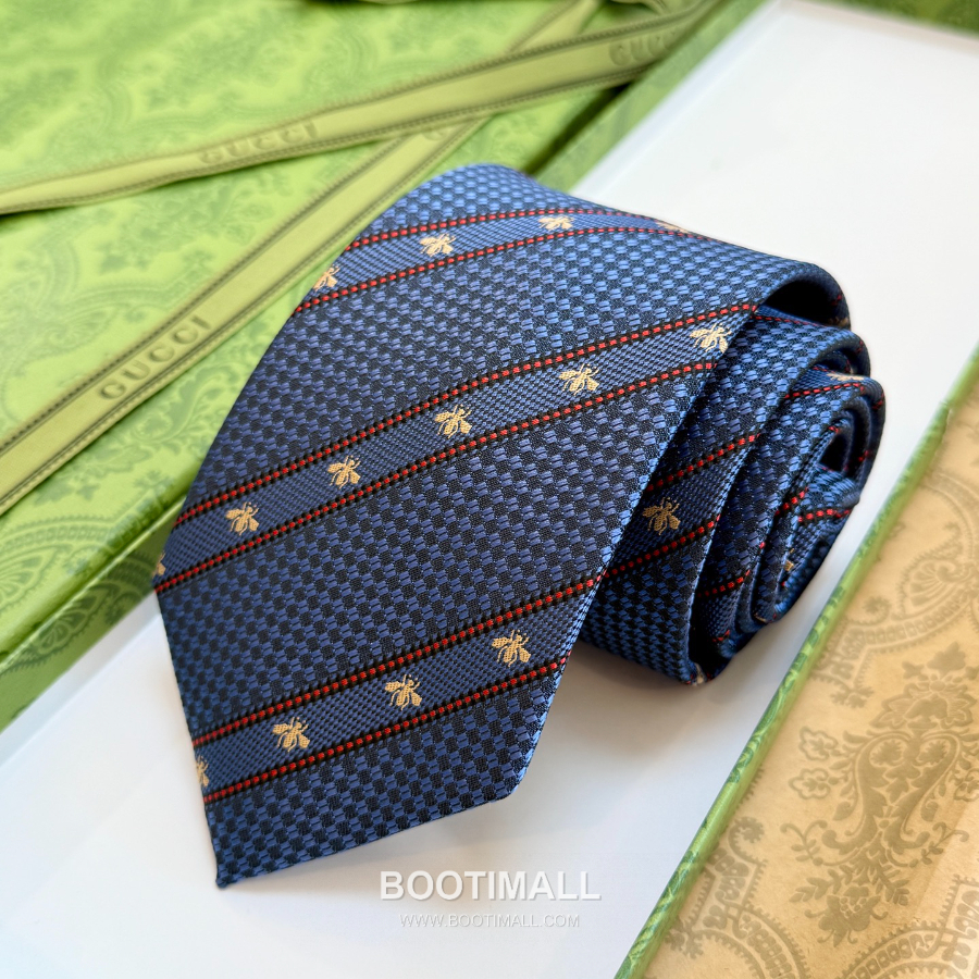 Gucci Bee Jacquard Silk Tie 구찌 꿀벌 자카드 실크 넥타이 148cm 3