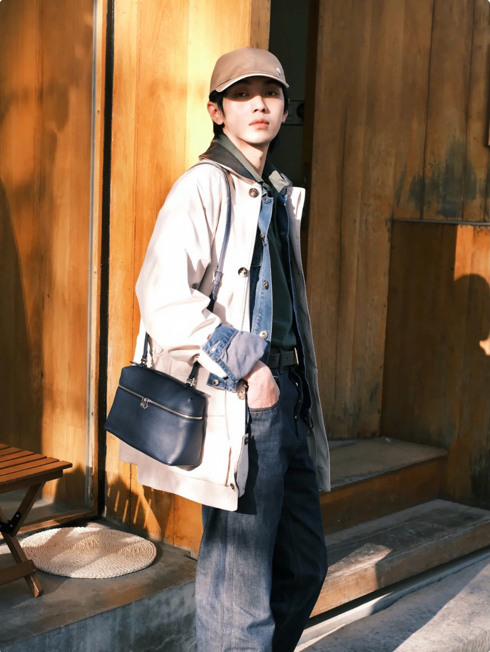 Loro Piana 로로피아나 로로 피아나 L27 엑스트라 포켓 라이트 베이지 크로스백 1