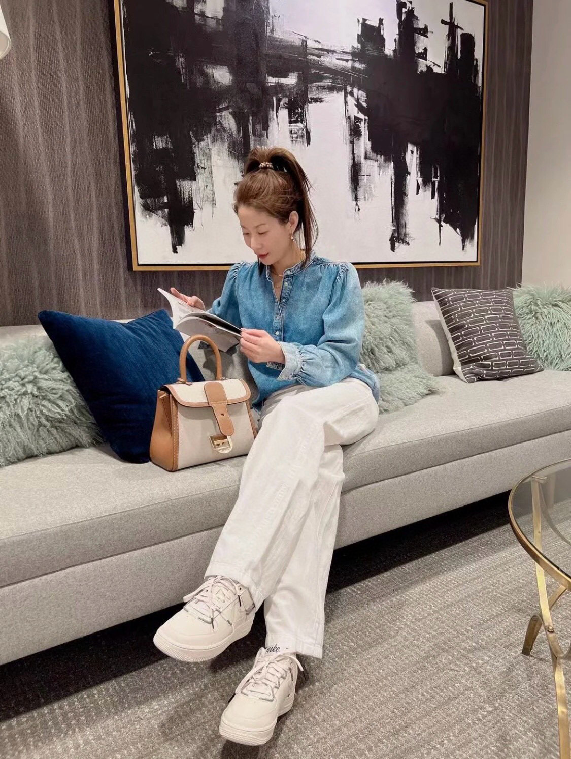 Delvaux 델보 브리앙 PM 캔버스 토트백 6