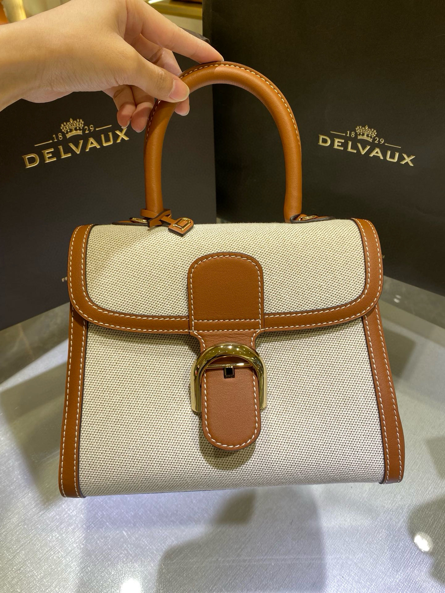 Delvaux 델보 브리앙 PM 캔버스 토트백 10