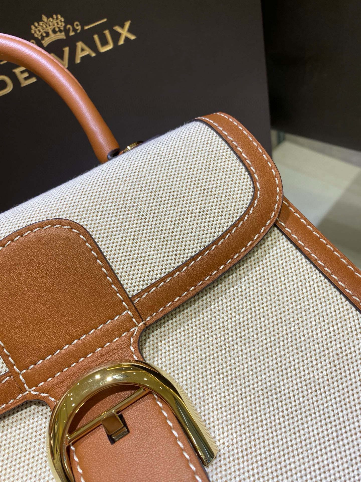 Delvaux 델보 브리앙 PM 캔버스 토트백 12