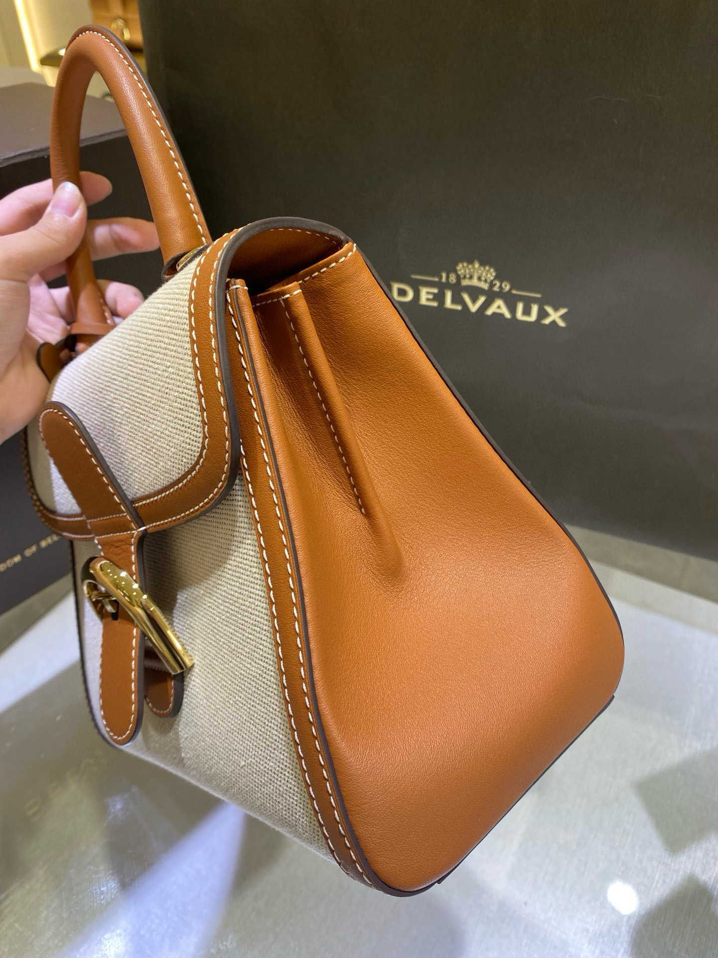 Delvaux 델보 브리앙 PM 캔버스 토트백 13