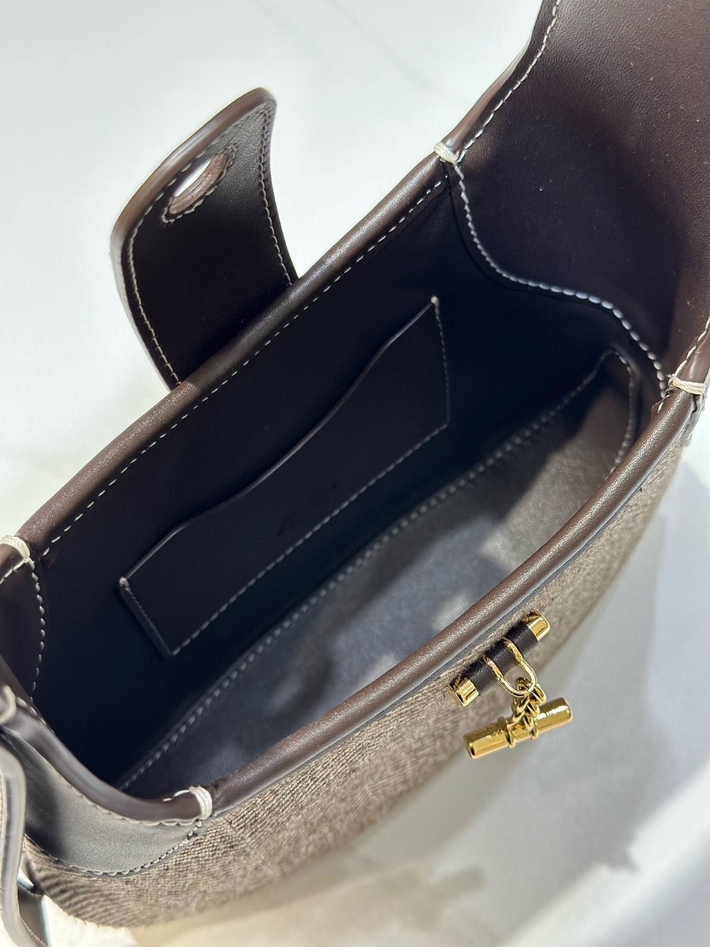 Loro Piana 로로피아나 Bobbin 양모 배색 숄더백 8