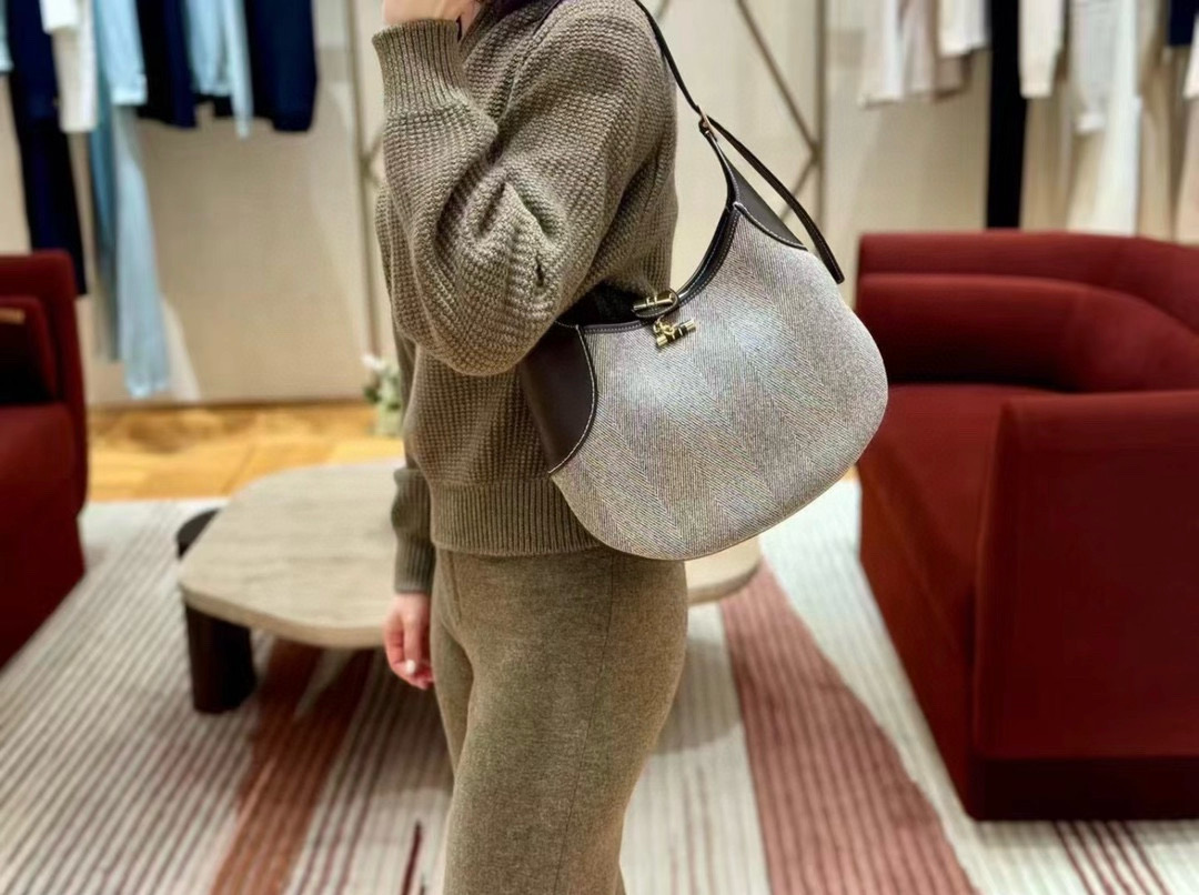 Loro piana 로로피아나 로로 피아나 Bobbin 양모 배색 숄더백 2