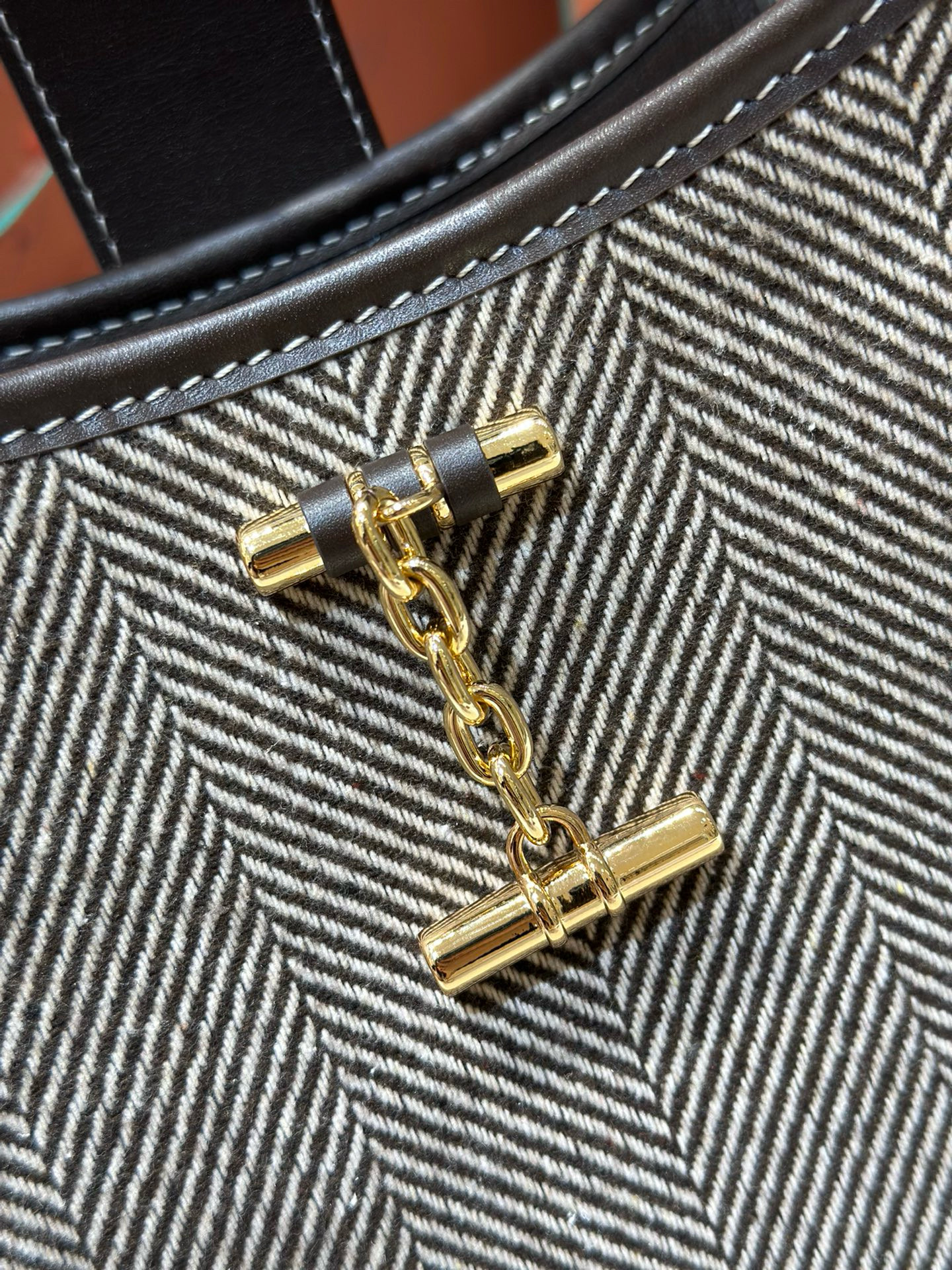 Loro piana 로로피아나 로로 피아나 Bobbin 양모 배색 숄더백 8