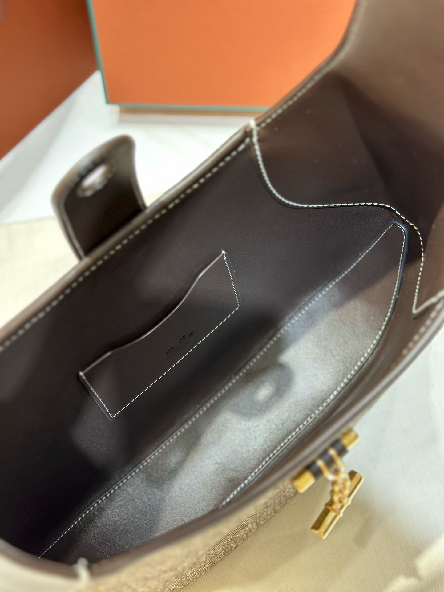 Loro piana 로로피아나 로로 피아나 Bobbin 양모 배색 숄더백 9