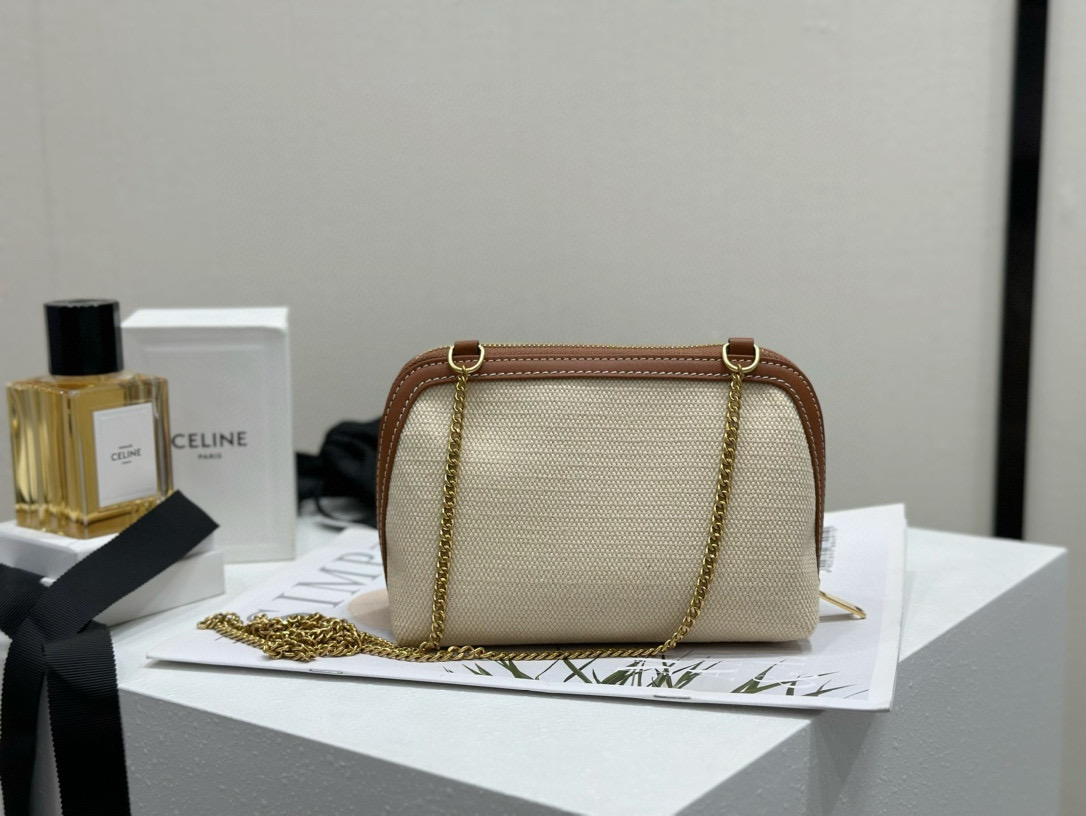 Celine 셀린느 체인 스트랩 베이지 파우치 백 3