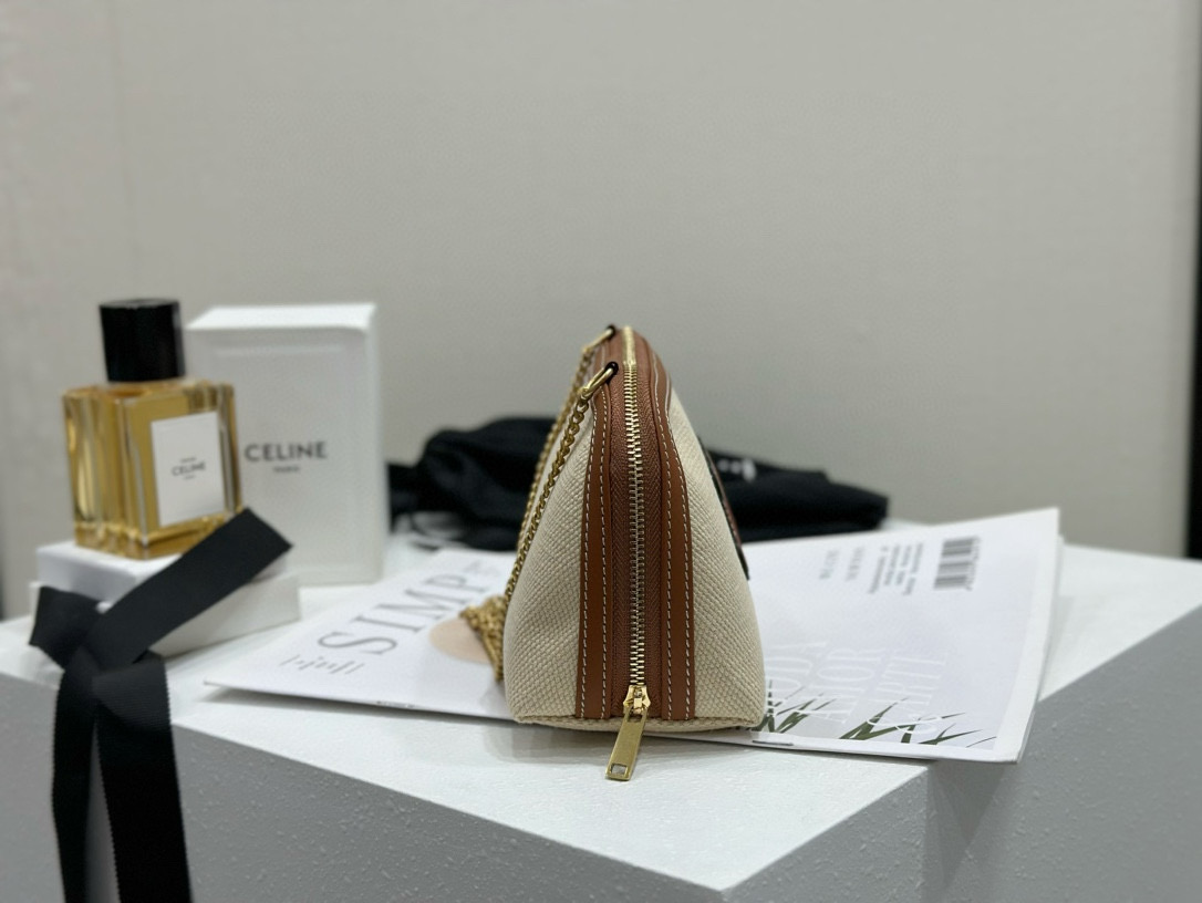 Celine 셀린느 체인 스트랩 베이지 파우치 백 4