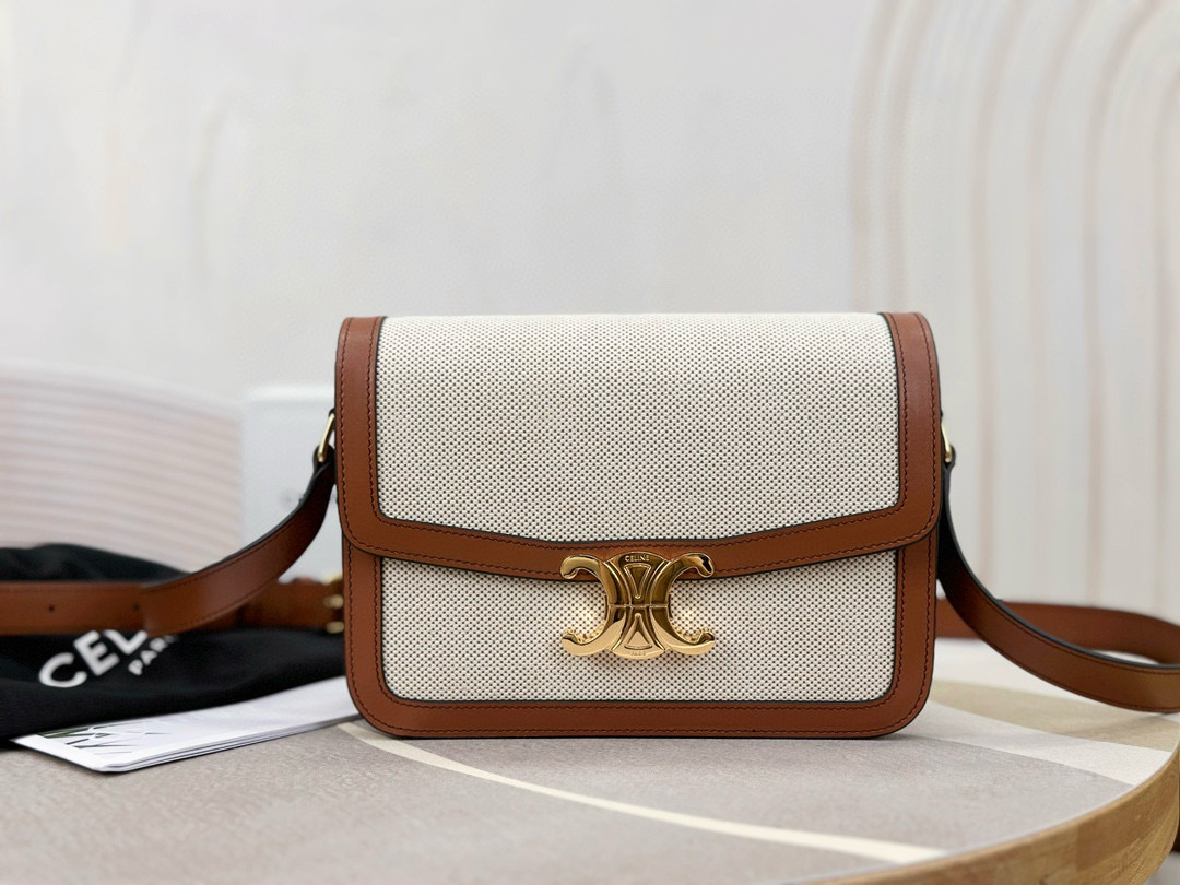 Celine 셀린느 트리오므 캔버스 레더 숄더백 1