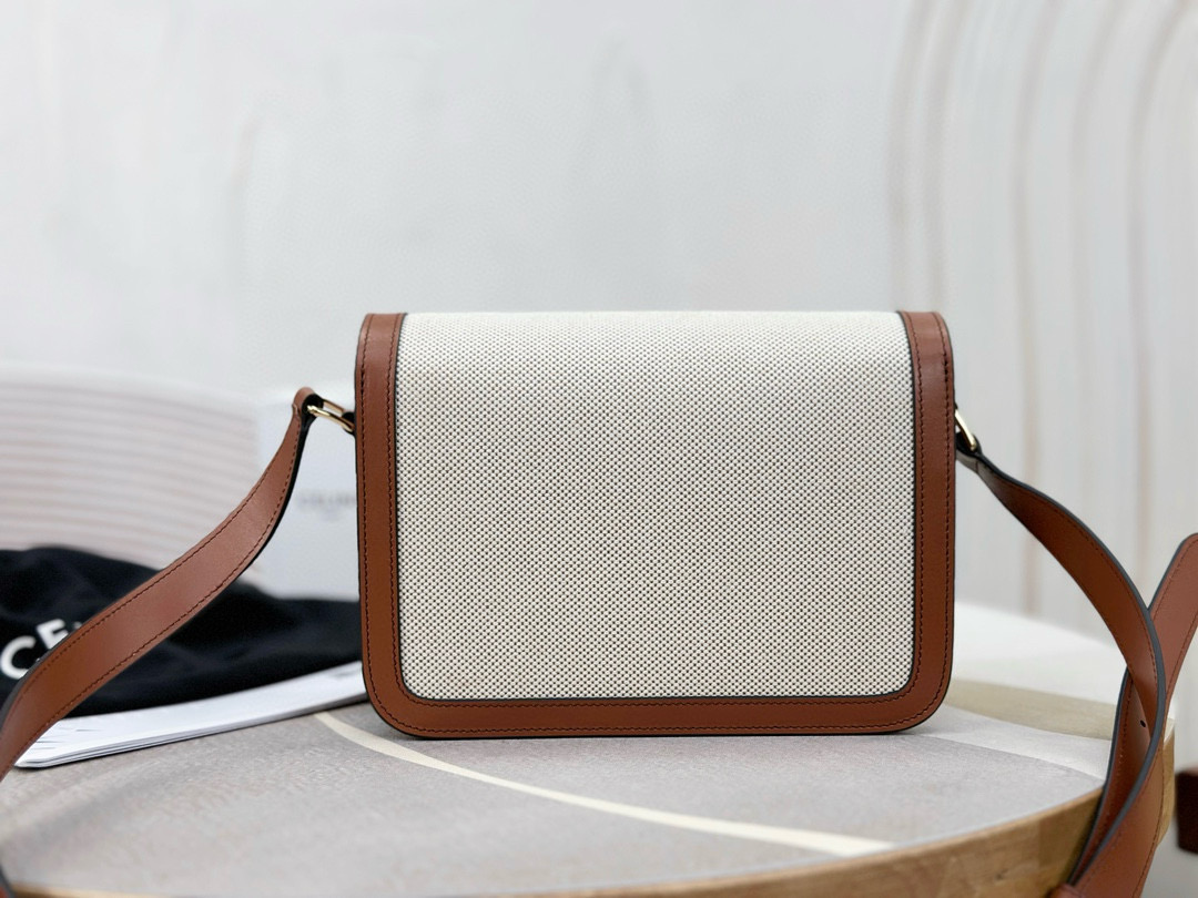 Celine 셀린느 트리오므 캔버스 레더 숄더백 4