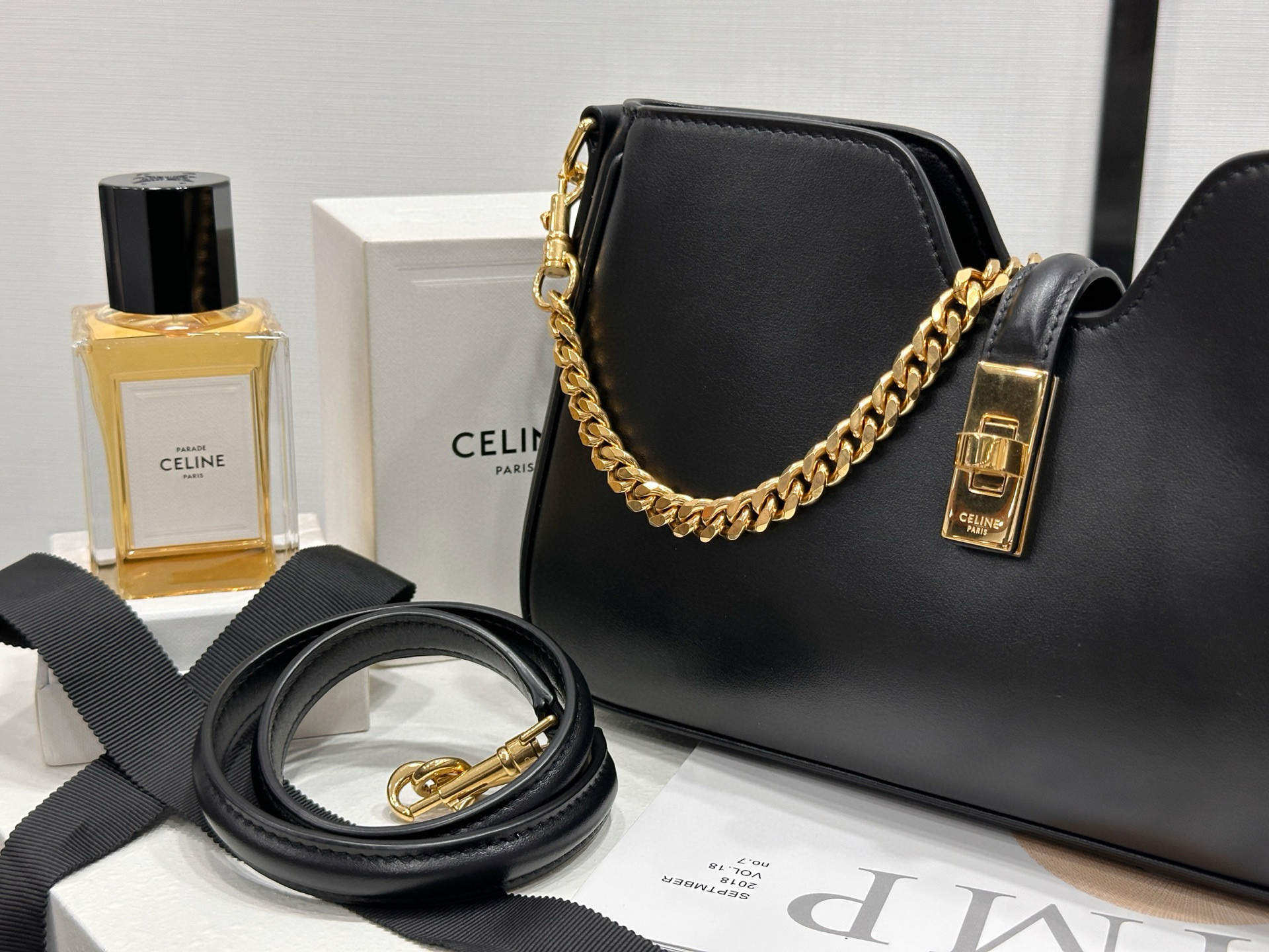 Celine 셀린느 카밀 16 소프트 블랙 체인 숄더백 7