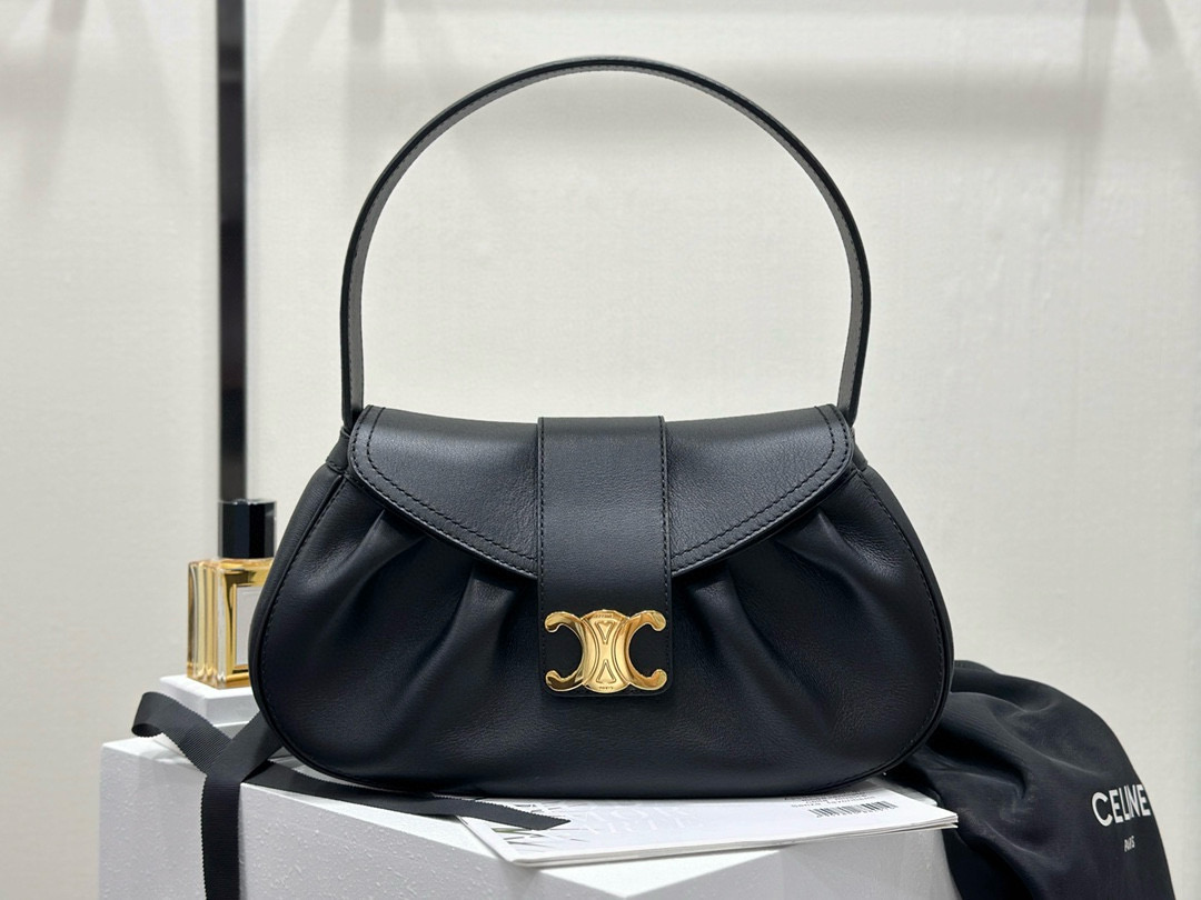 Celine 셀린느 폴리 중형 소프트 송아지 가죽 핸드백 1