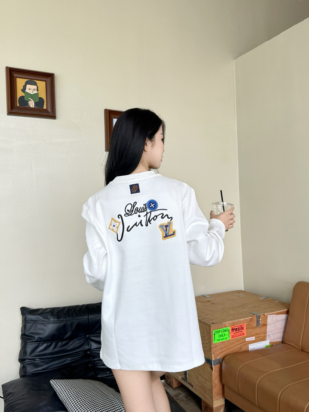 Louis Vuitton 루이비통 플라워 레터링 자수 긴팔 티셔츠 2