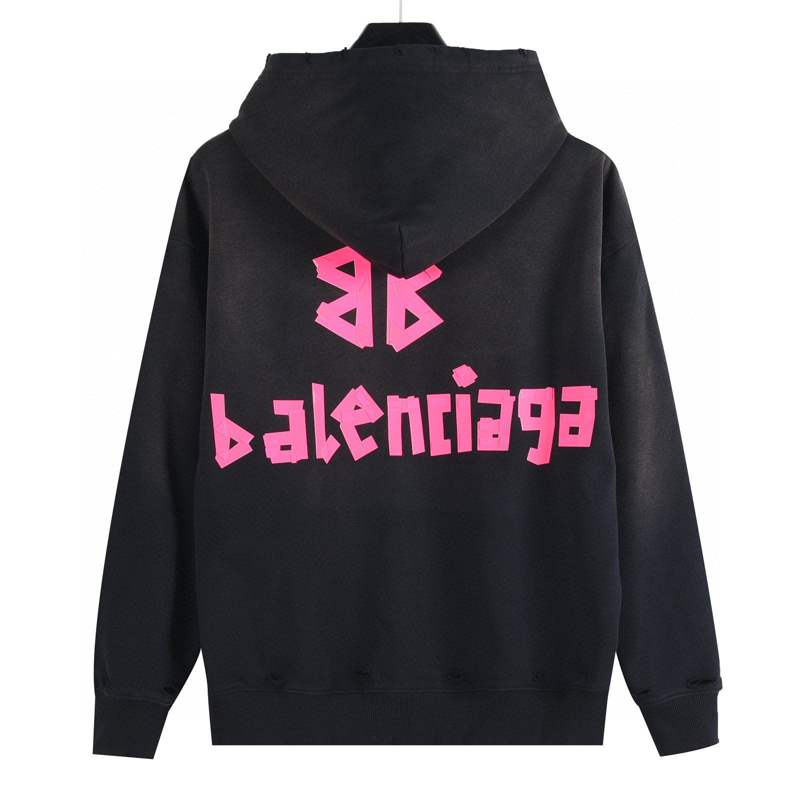 Balenciaga 발렌시아가 25FW 입체 고무 나염 워싱 디스트로이드 후드 티셔츠 11