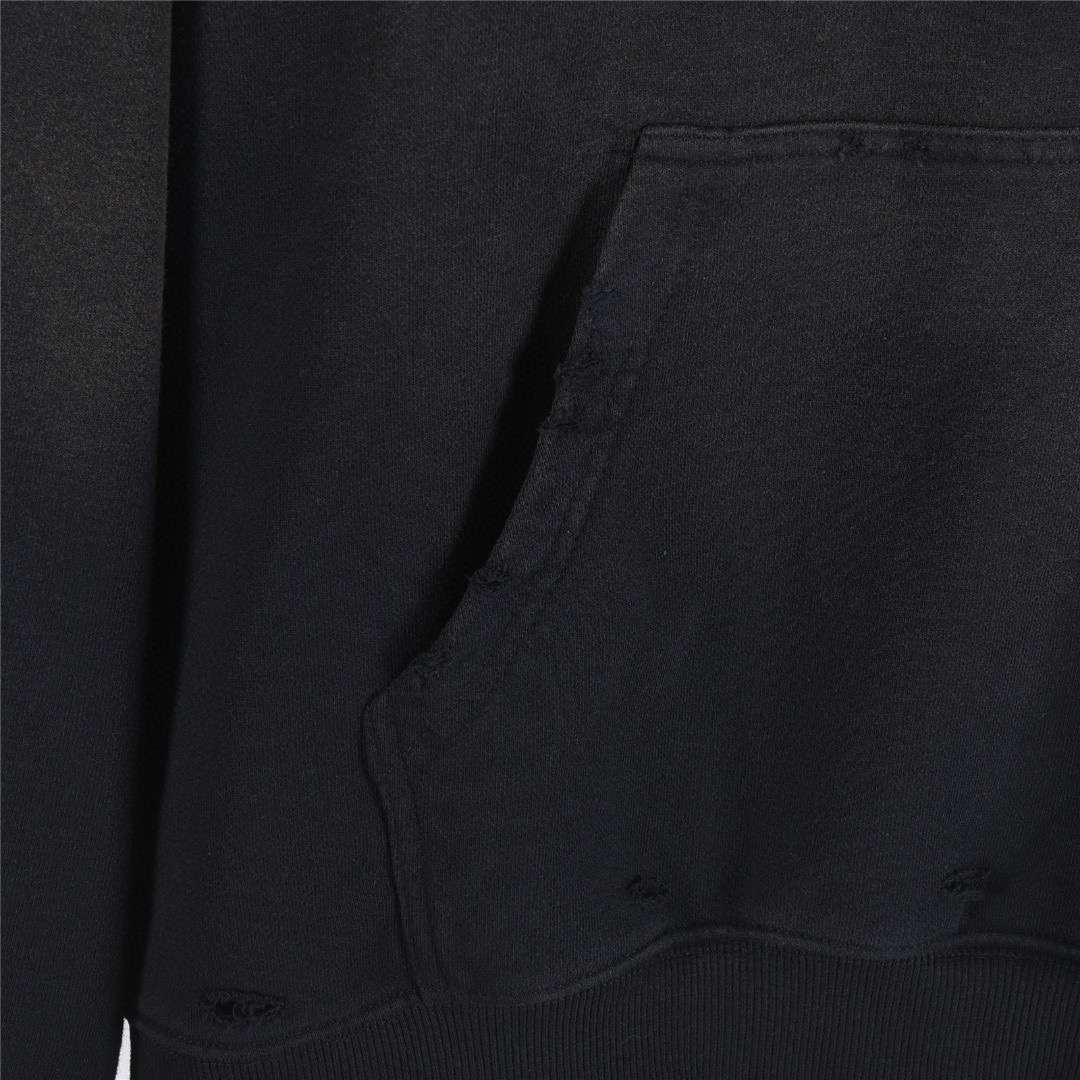 Balenciaga 발렌시아가 25FW 입체 고무 나염 워싱 디스트로이드 후드 티셔츠 16