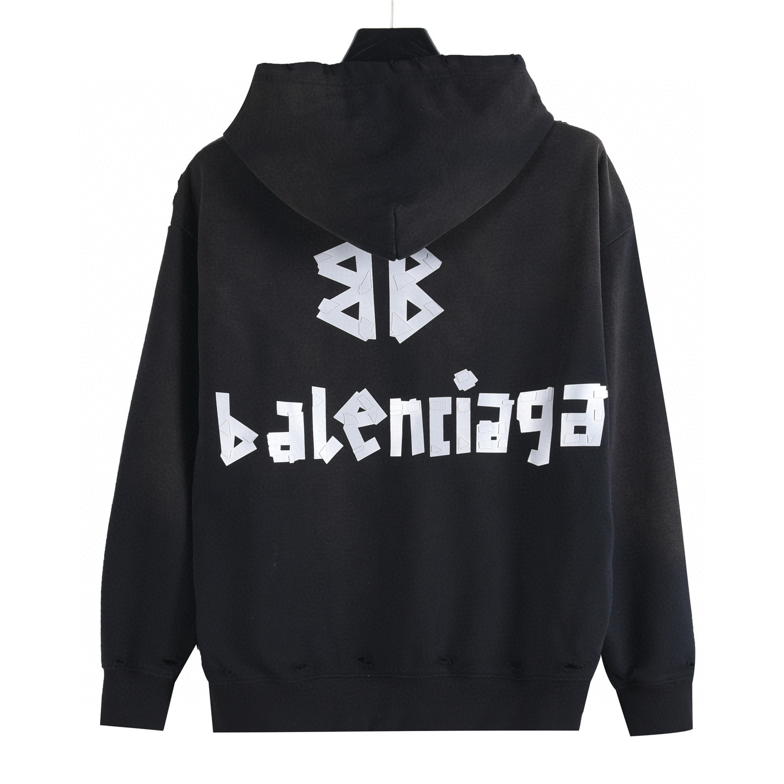 Balenciaga 발렌시아가 25FW 입체 고무 나염 워싱 디스트로이드 후드 티셔츠 11