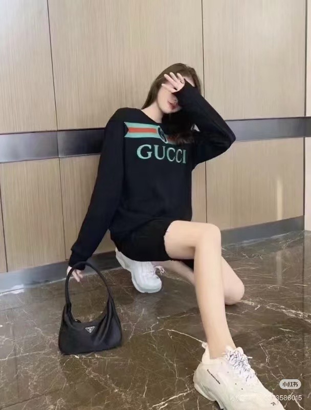 Gucci 구찌 레드 그린 웨이스트 밴드 로고 자수 라운드넥 맨투맨 4