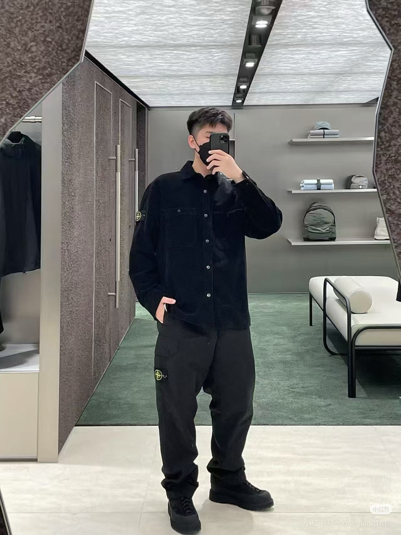 Stone Island 스톤 아일랜드 램스울 블랙 셔츠 자켓 3