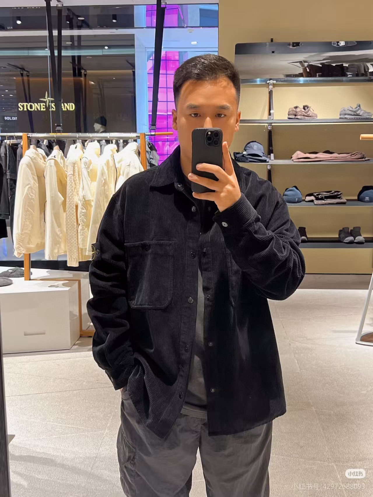 Stone Island 스톤 아일랜드 램스울 블랙 셔츠 자켓 4