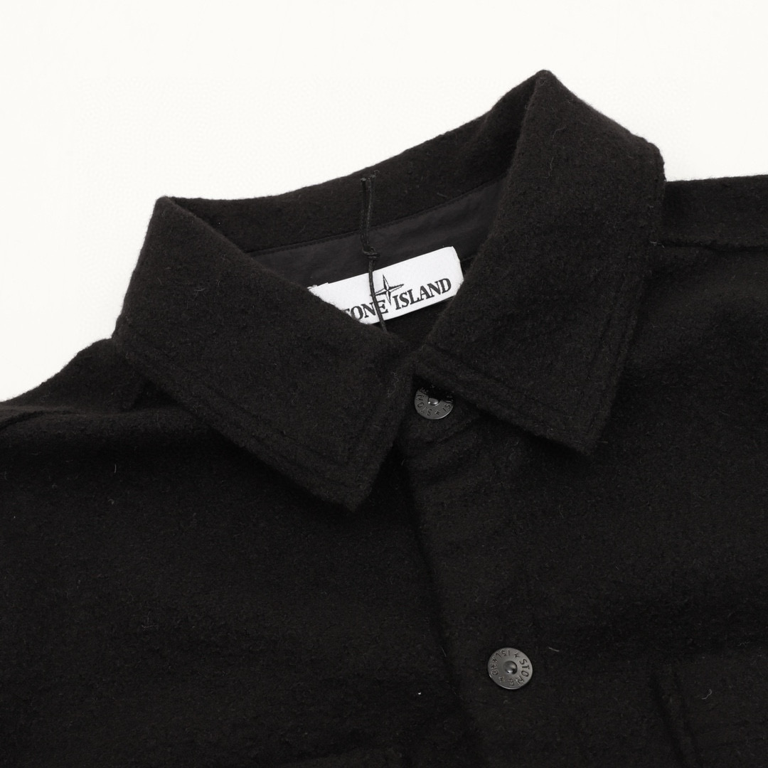 Stone Island 스톤 아일랜드 램스울 블랙 셔츠 자켓 11