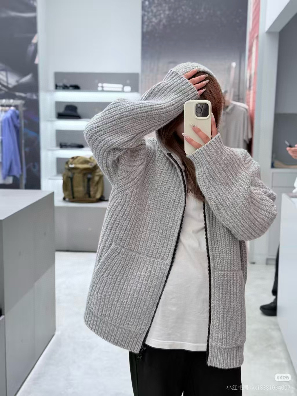 Stone Island 스톤 아일랜드 실버 그레이 후드 니트 집업 가디건 2